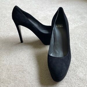 Stuart Weitzman platform suede black heels, 58826–3